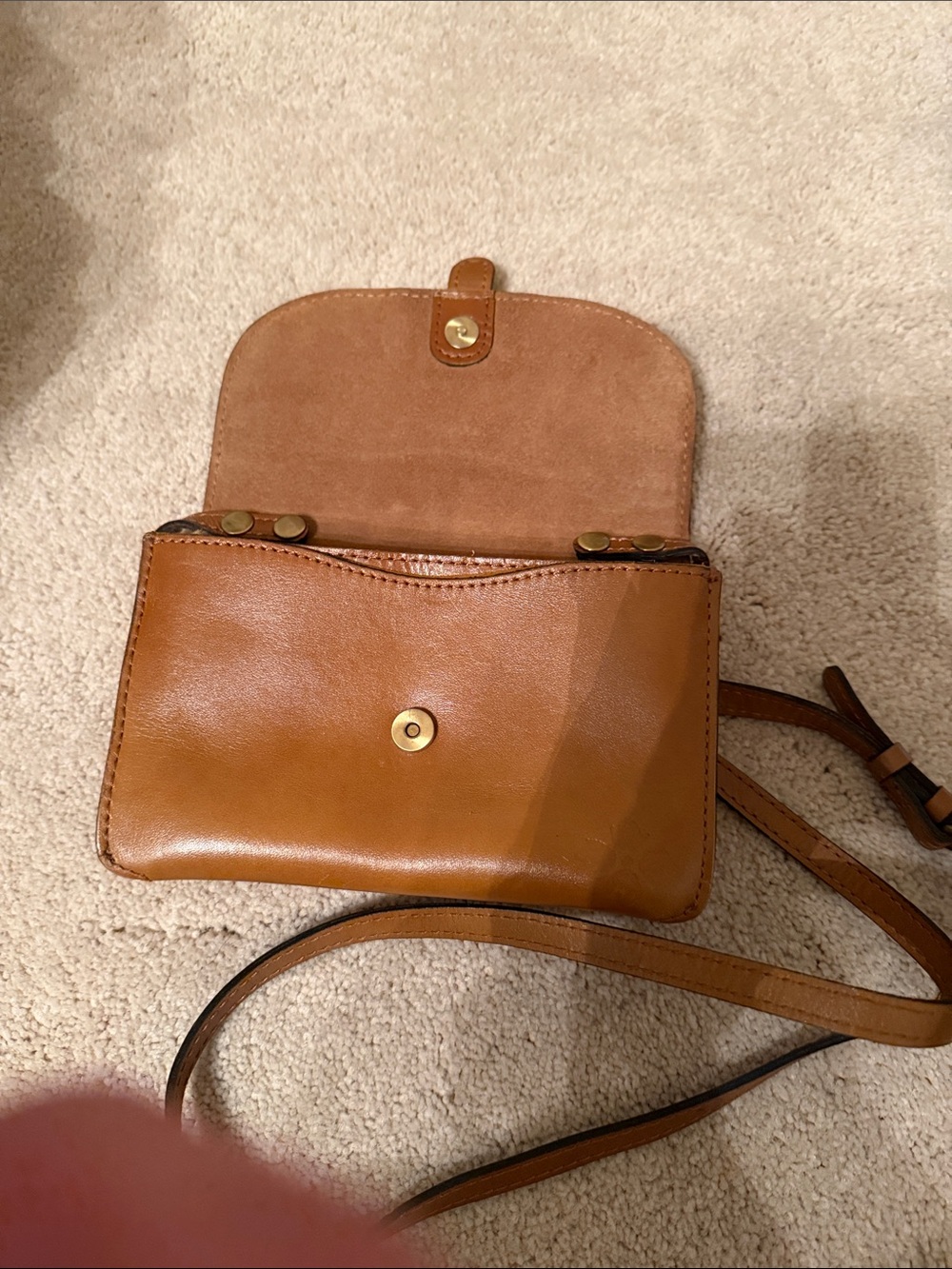 Patricia Nash Tan Leather Map-Print Crossbody Bag - Picture 2 of 4